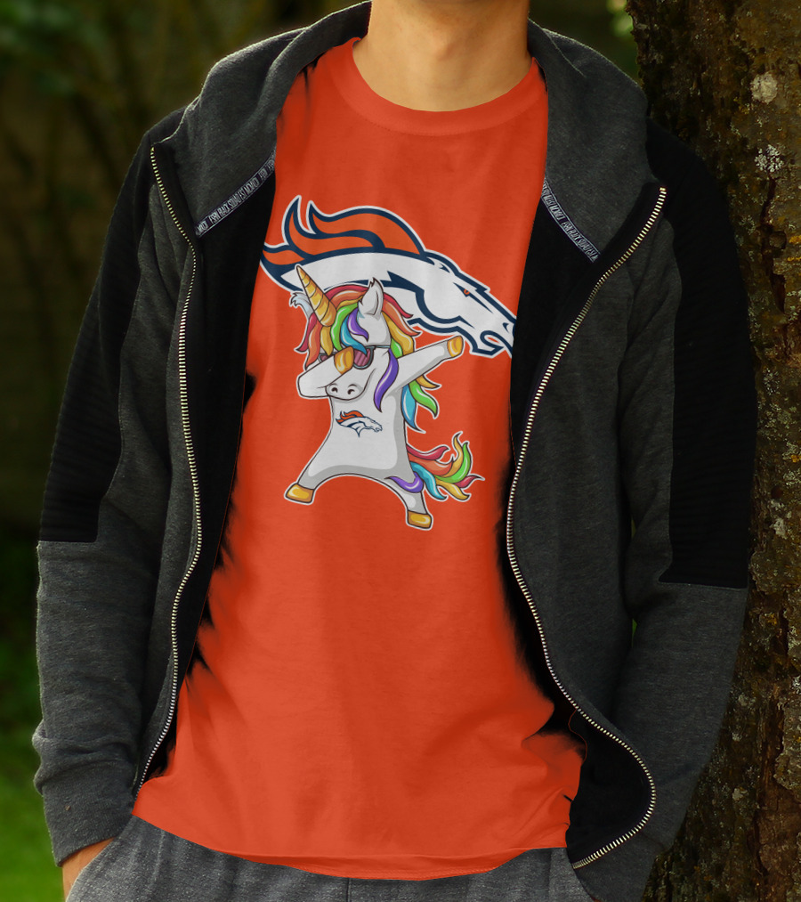 Denver Broncos Unicorn Dabbing NFL Sports Fan T-Shirt