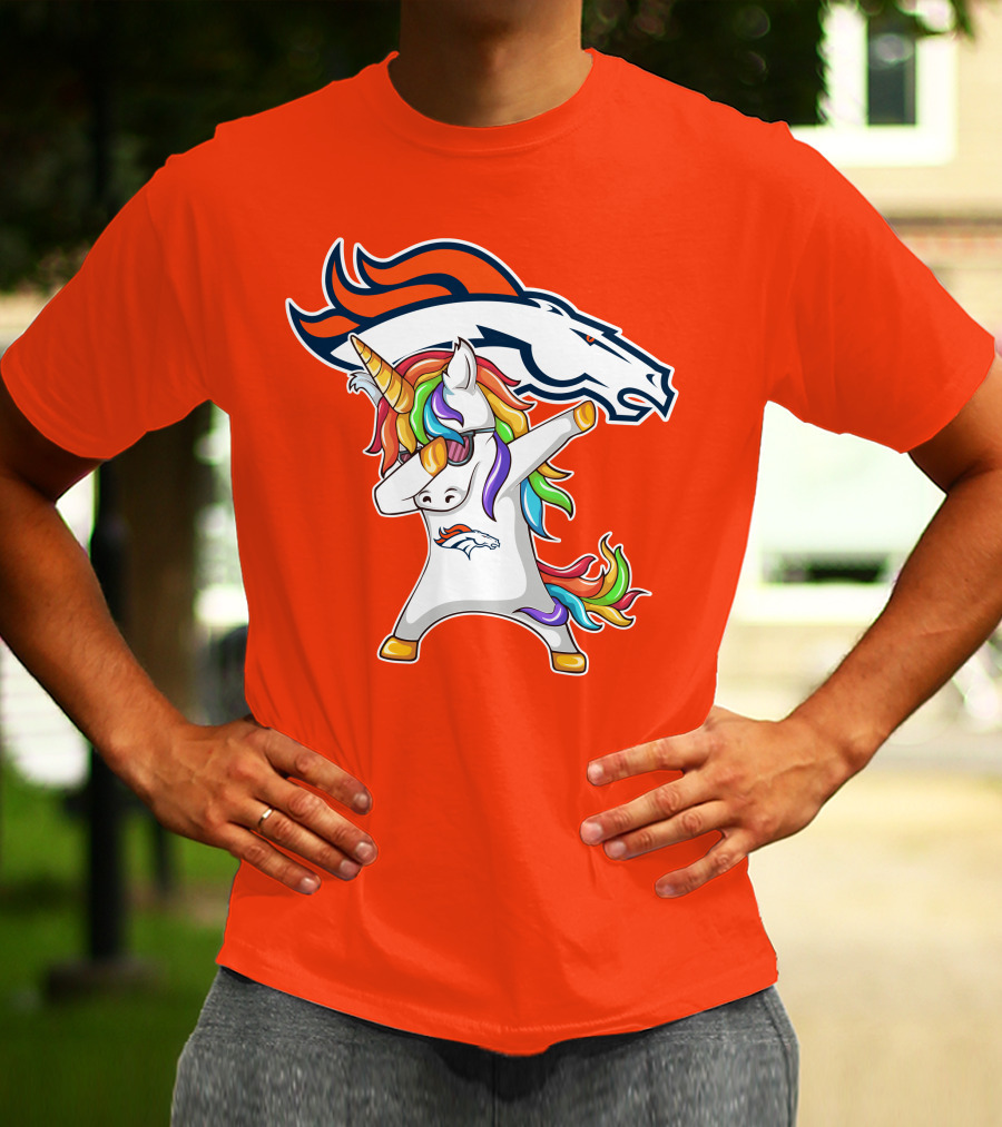 Denver Broncos Unicorn Dabbing NFL Sports Fan T-Shirt