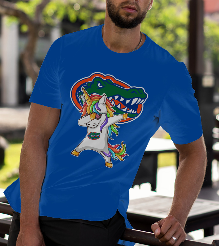 Florida Gators Dabbing Unicorn Rainbow Mane T-Shirt