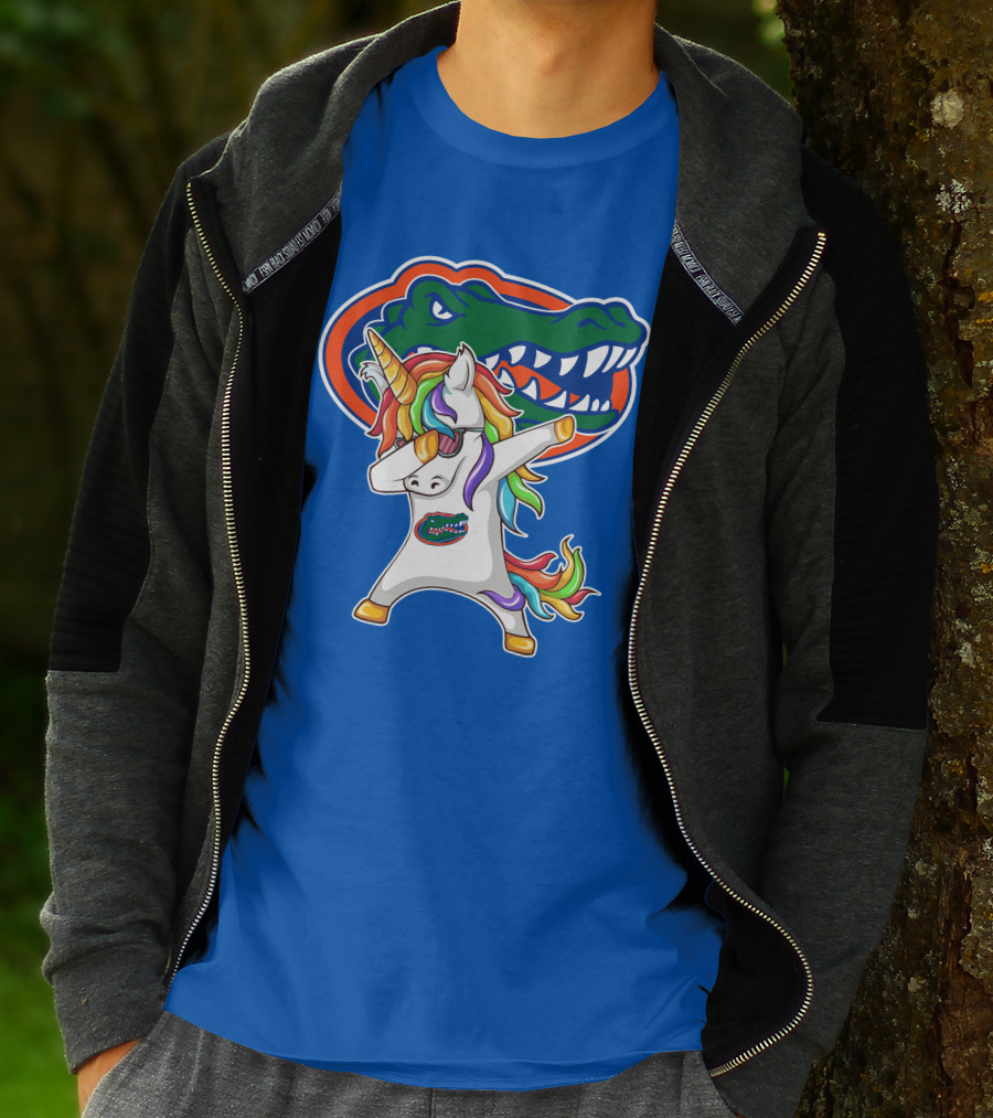 Florida Gators Dabbing Unicorn Rainbow Mane T-Shirt