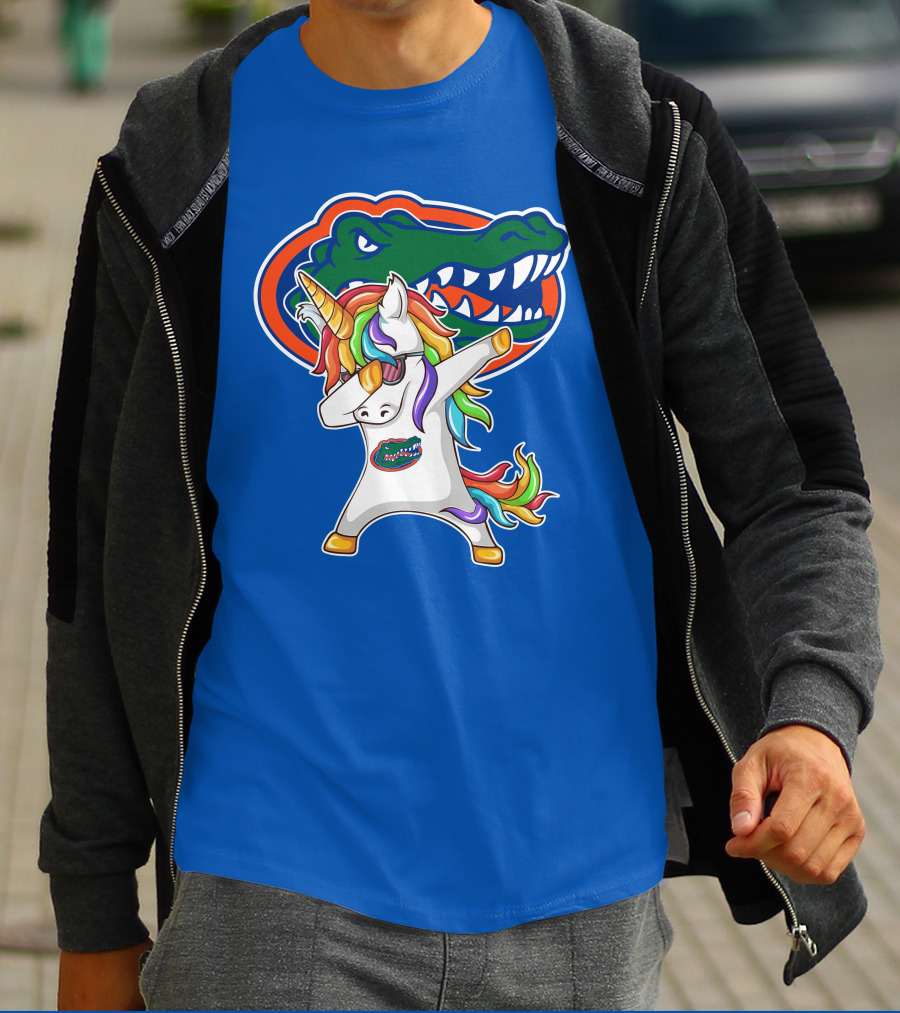 Florida Gators Dabbing Unicorn Rainbow Mane T-Shirt
