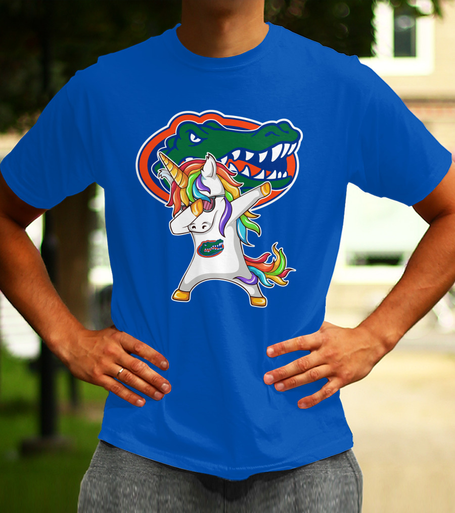 Florida Gators Dabbing Unicorn Rainbow Mane T-Shirt