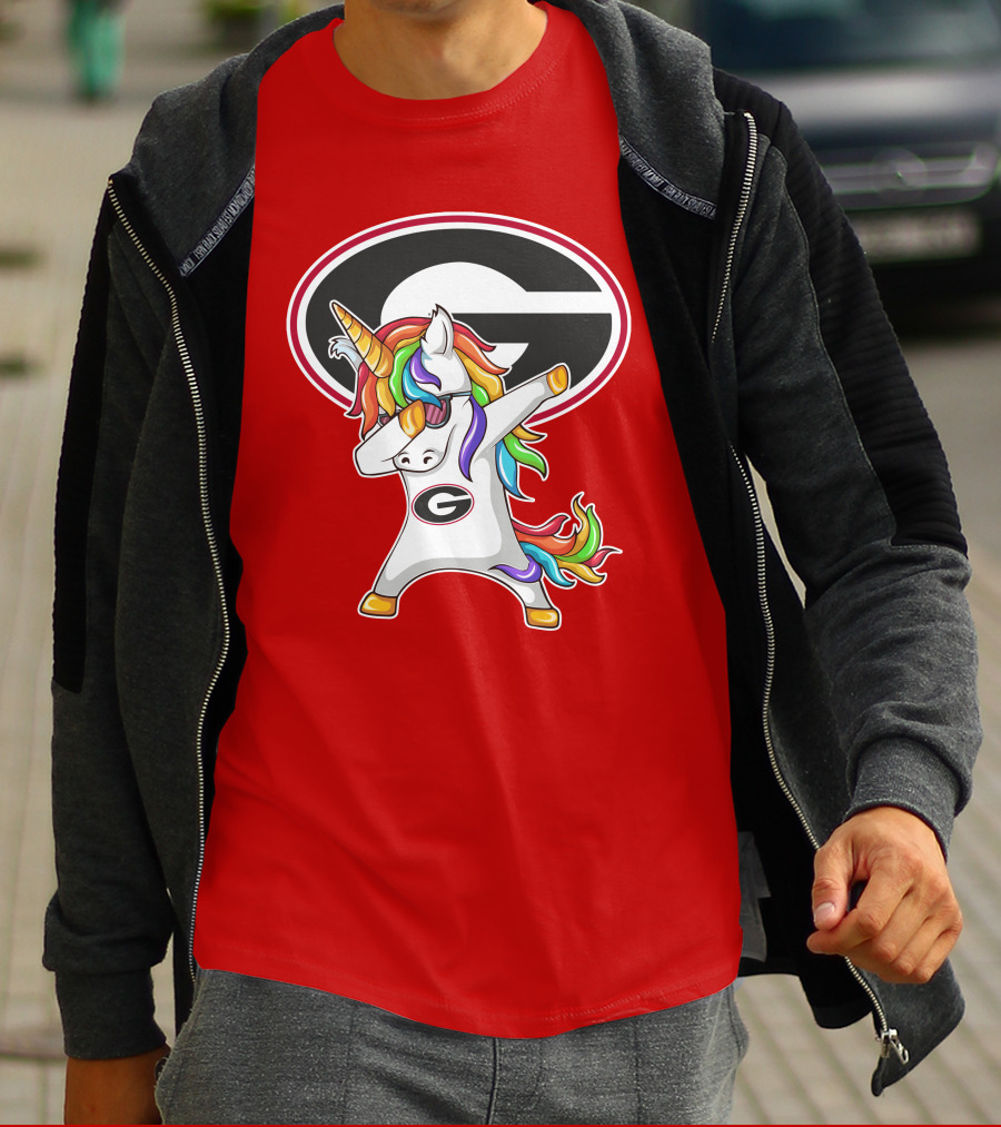 Georgia Bulldogs Dabbing Unicorn T-Shirt