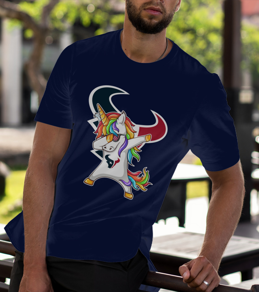Houston Texans Unicorn Dabbing NFL Pride T-Shirt