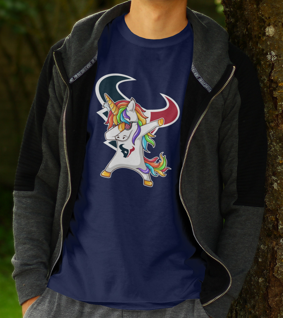 Houston Texans Unicorn Dabbing NFL Pride T-Shirt