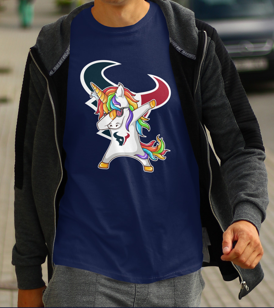 Houston Texans Unicorn Dabbing NFL Pride T-Shirt