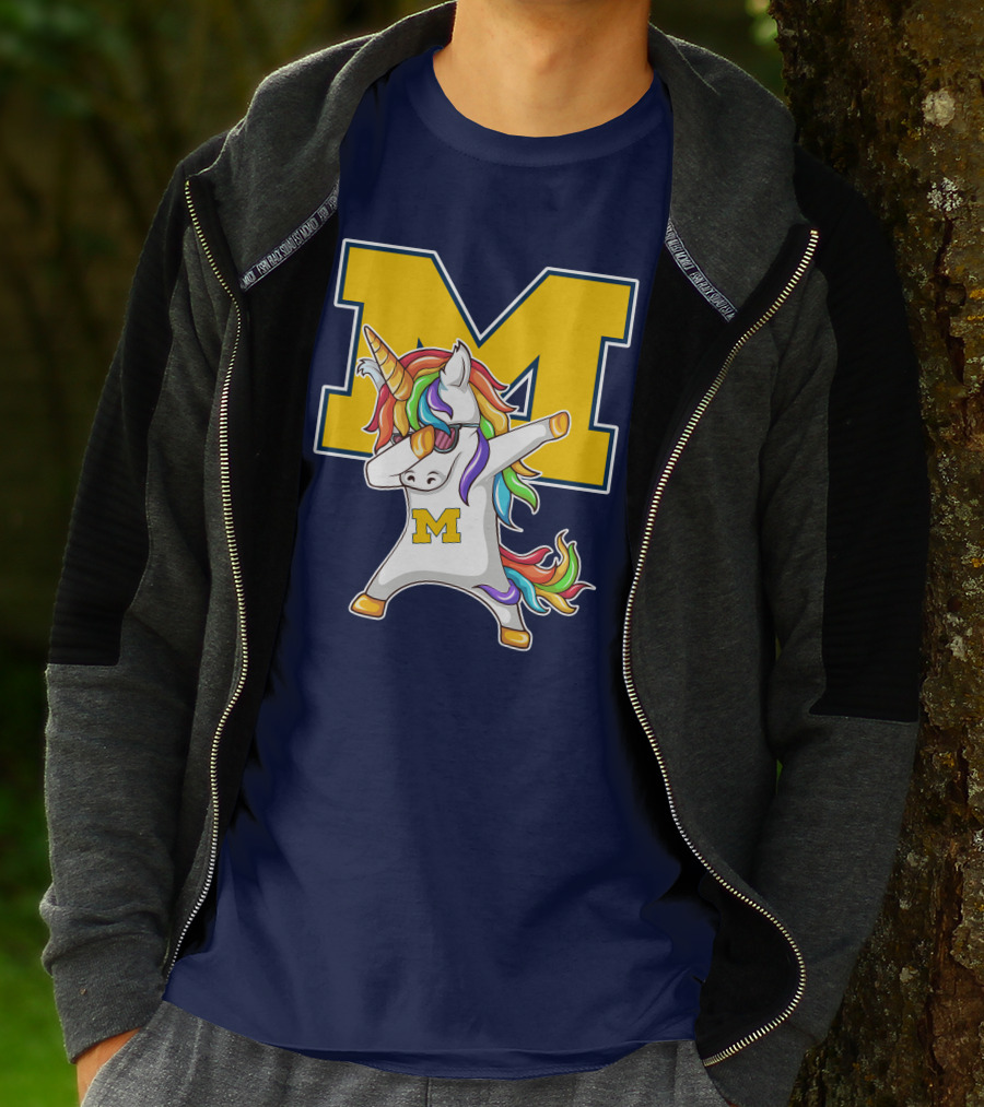 Michigan Wolverines Unicorn Dabbing M T-Shirt