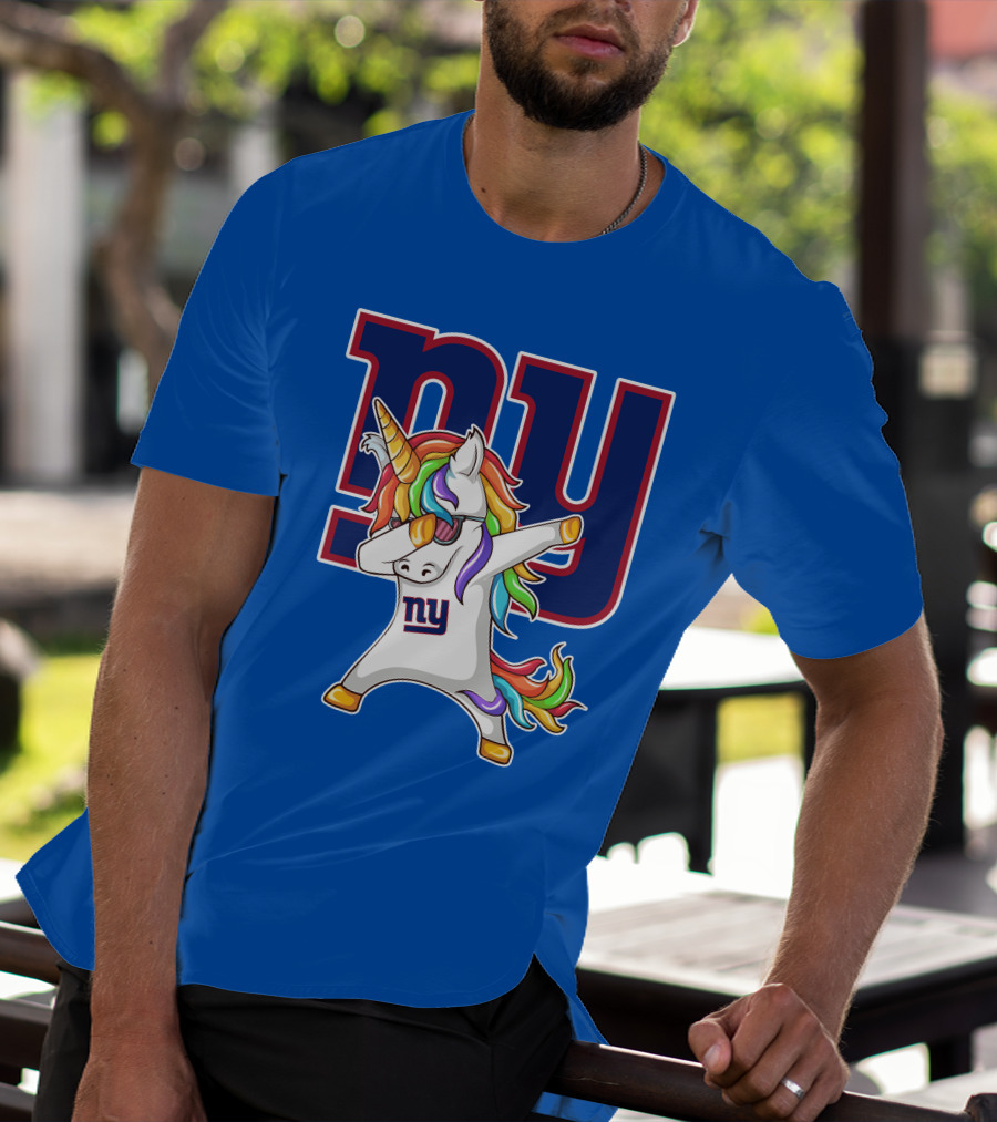 NY Giants Rainbow Unicorn Dab T-Shirt