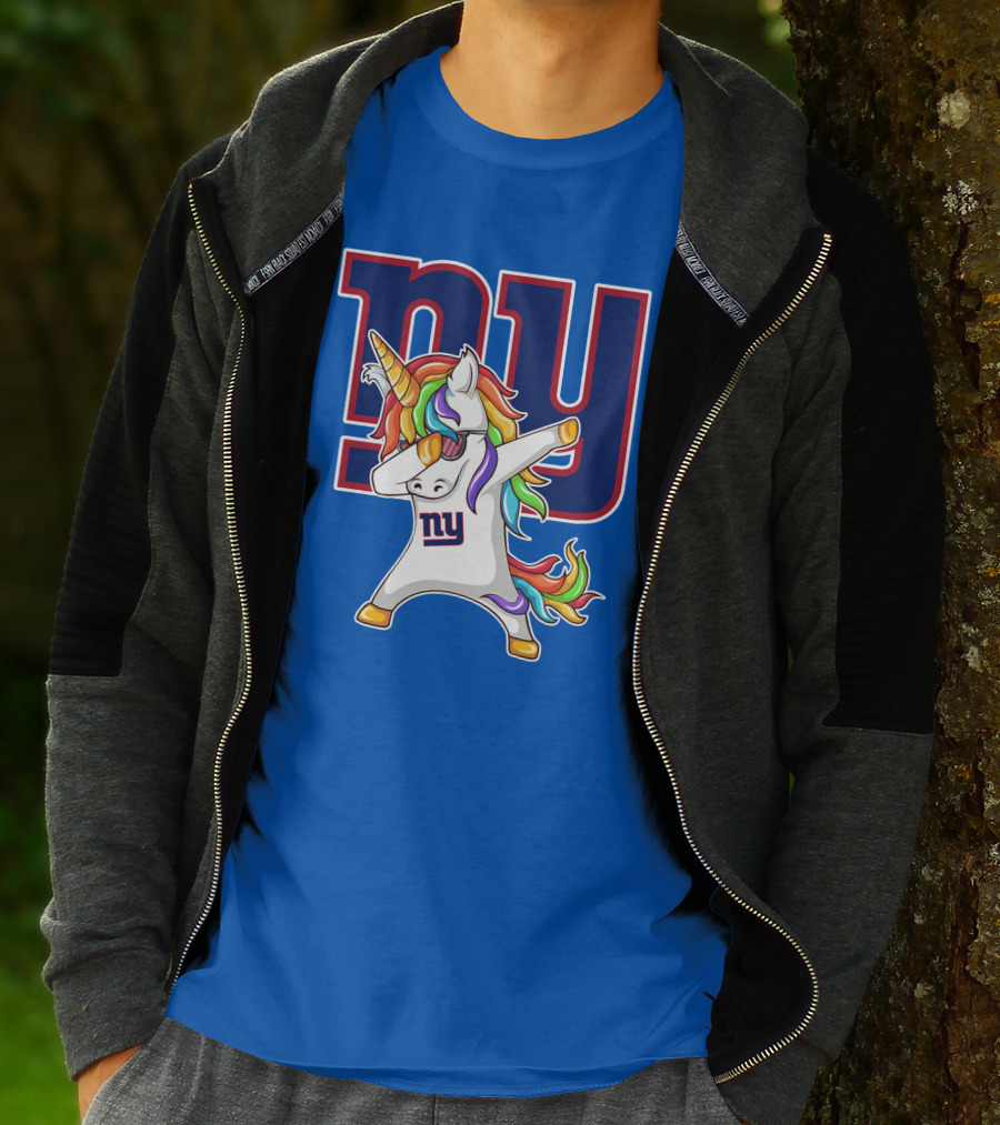 NY Giants Rainbow Unicorn Dab T-Shirt
