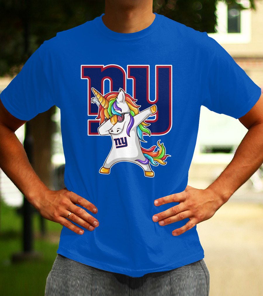 NY Giants Rainbow Unicorn Dab T-Shirt