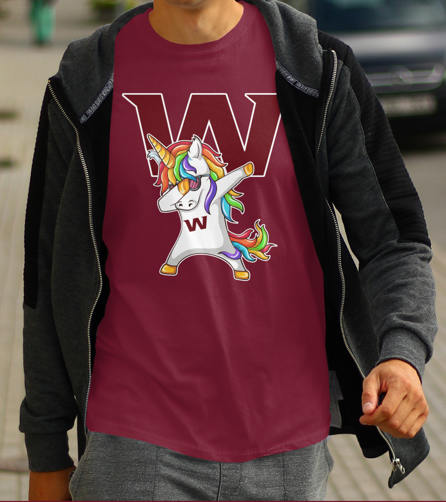 Washington Football Team Unicorn Dabbing W T-Shirt