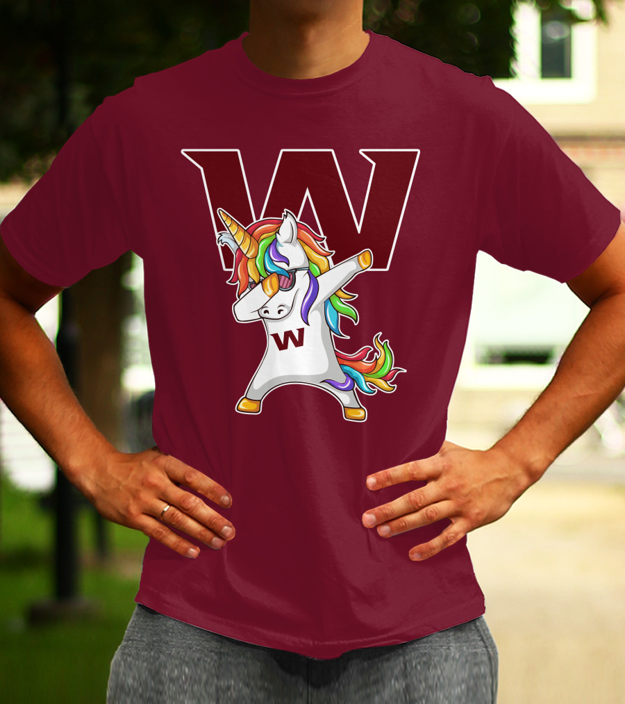 Washington Football Team Unicorn Dabbing W T-Shirt
