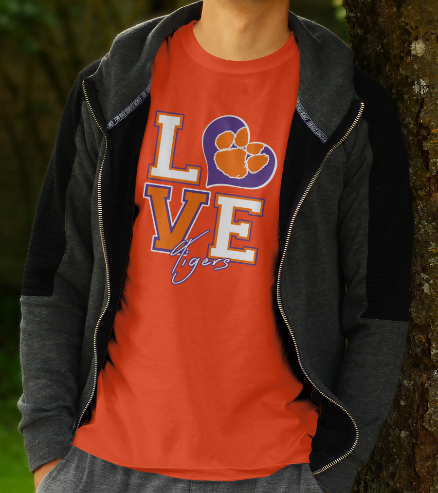 LOVE Heart Tigers Clemson T-Shirt