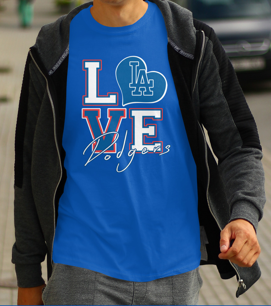 LOVE LA Dodgers Heart T-Shirt