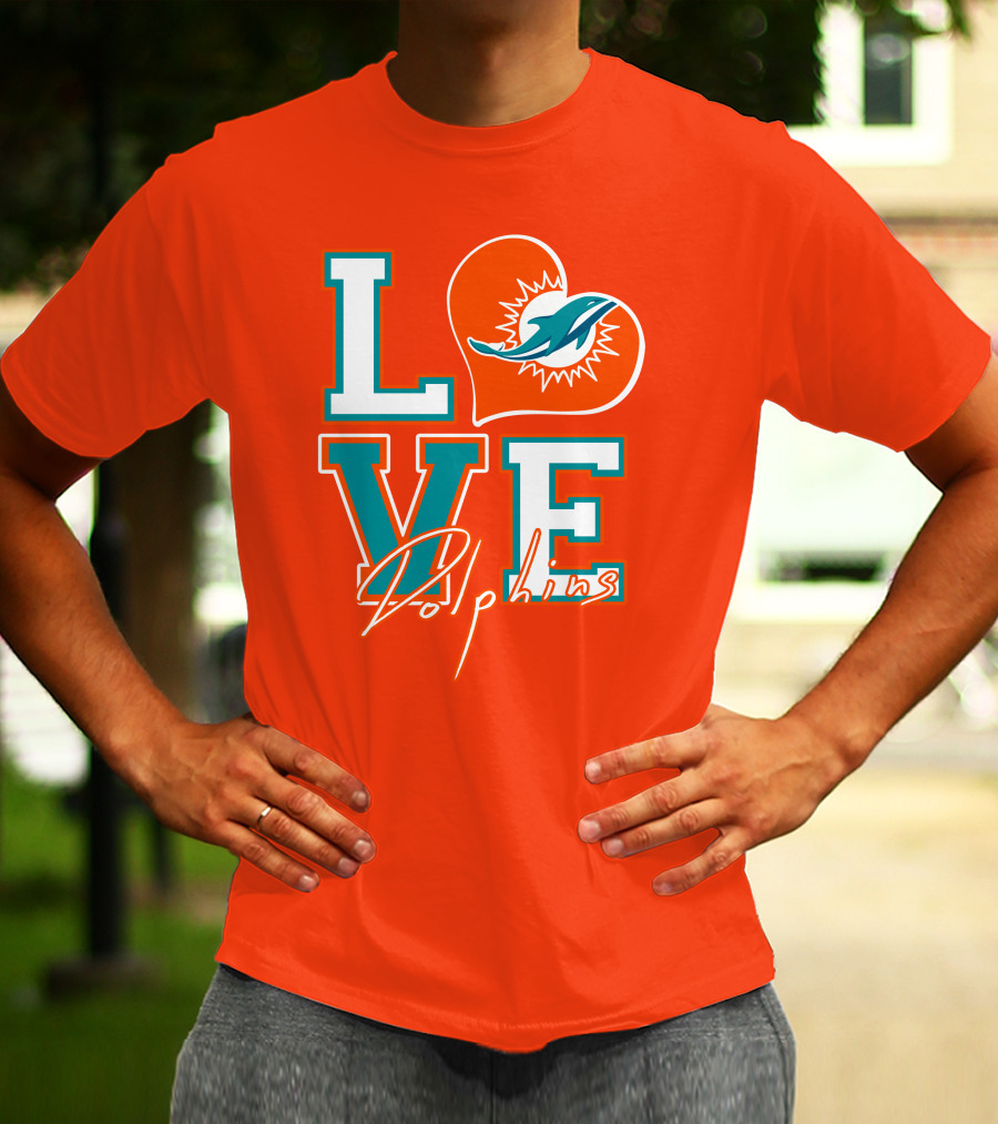 LOVE Dolphins Miami Heart T-Shirt