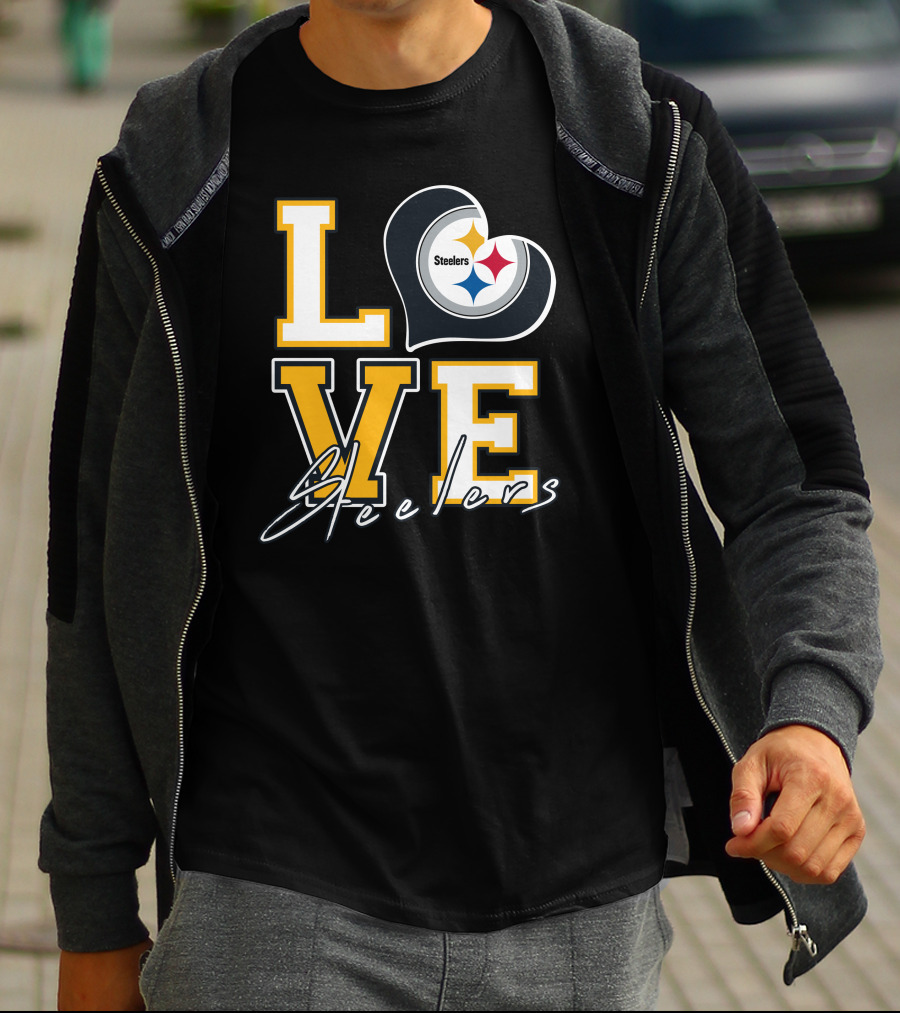 Steelers Love Pittsburgh Steelers Heart T-Shirt