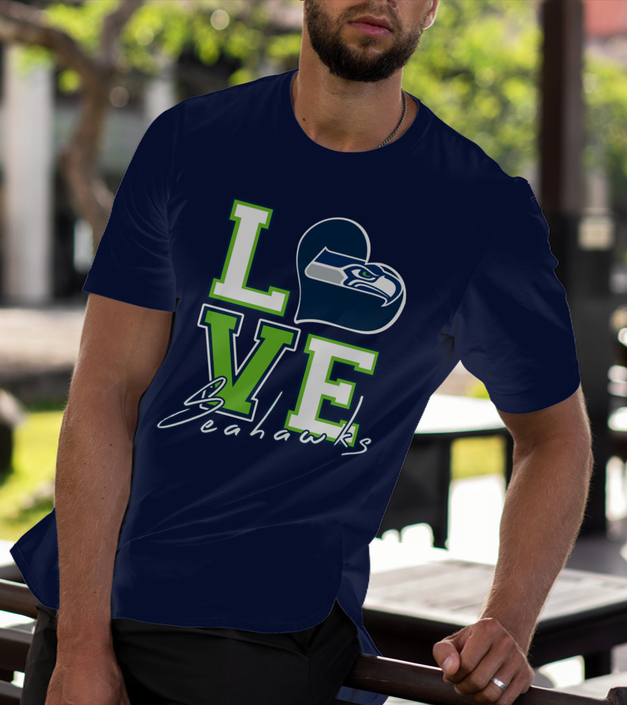 LOVE Seattle Seahawks Heart T-Shirt