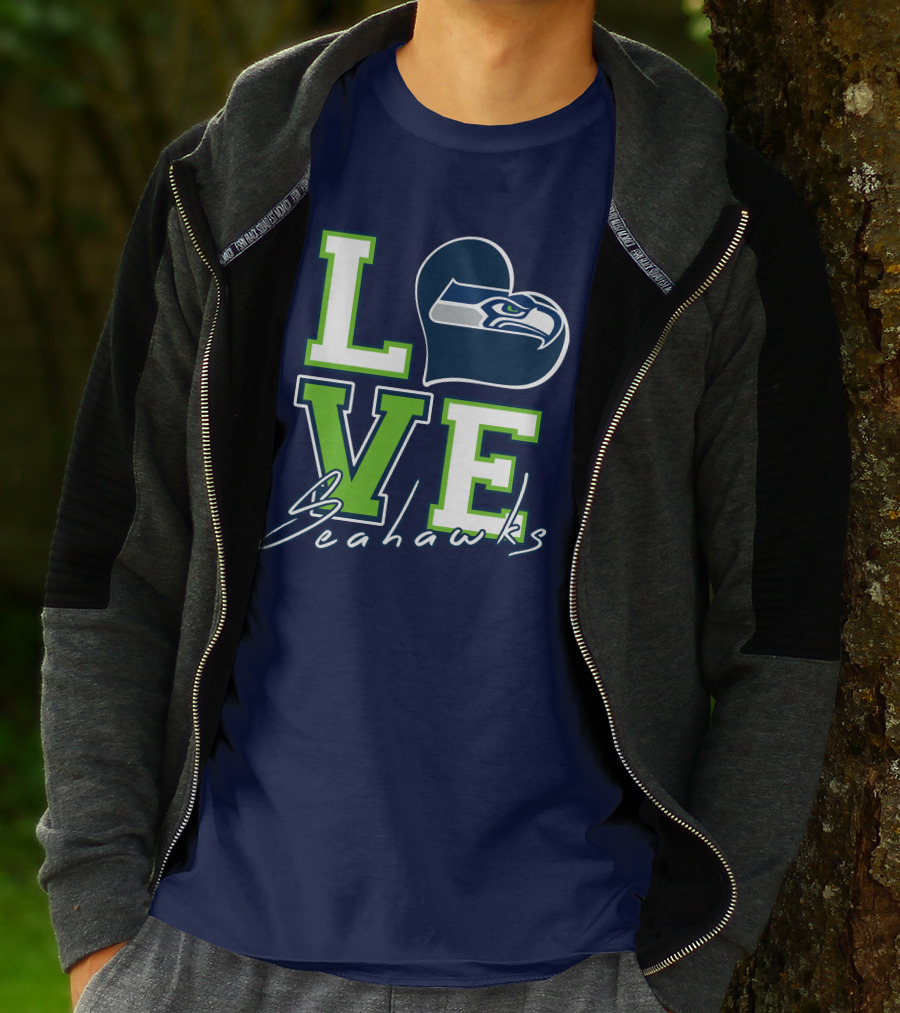LOVE Seattle Seahawks Heart T-Shirt