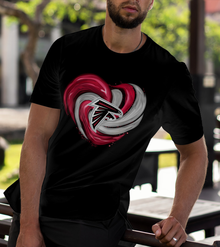 Atlanta Falcons Heart Swirl Emblem T-Shirt