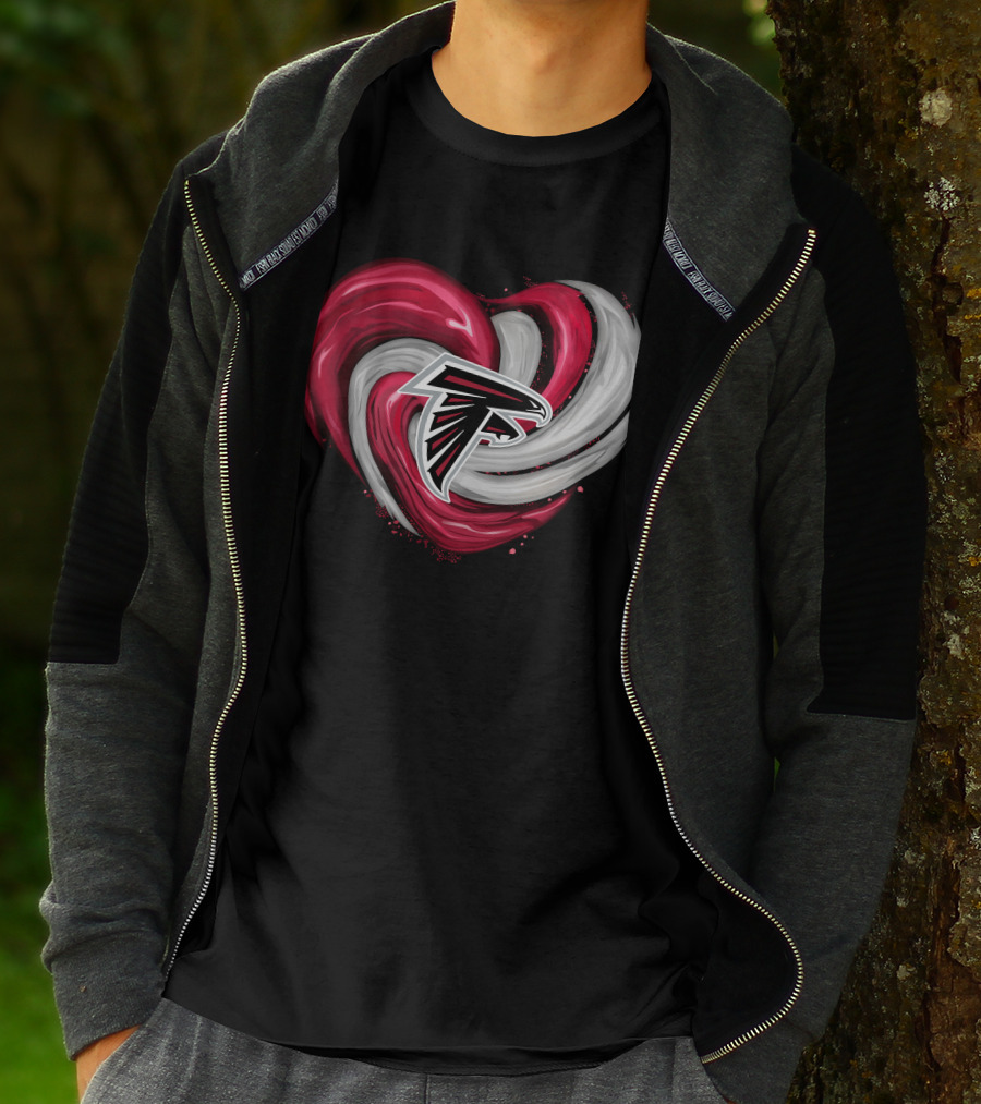 Atlanta Falcons Heart Swirl Emblem T-Shirt