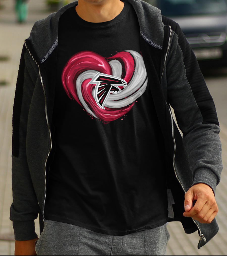 Atlanta Falcons Heart Swirl Emblem T-Shirt