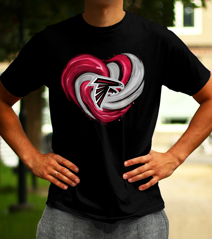 Atlanta Falcons Heart Swirl Emblem T-Shirt