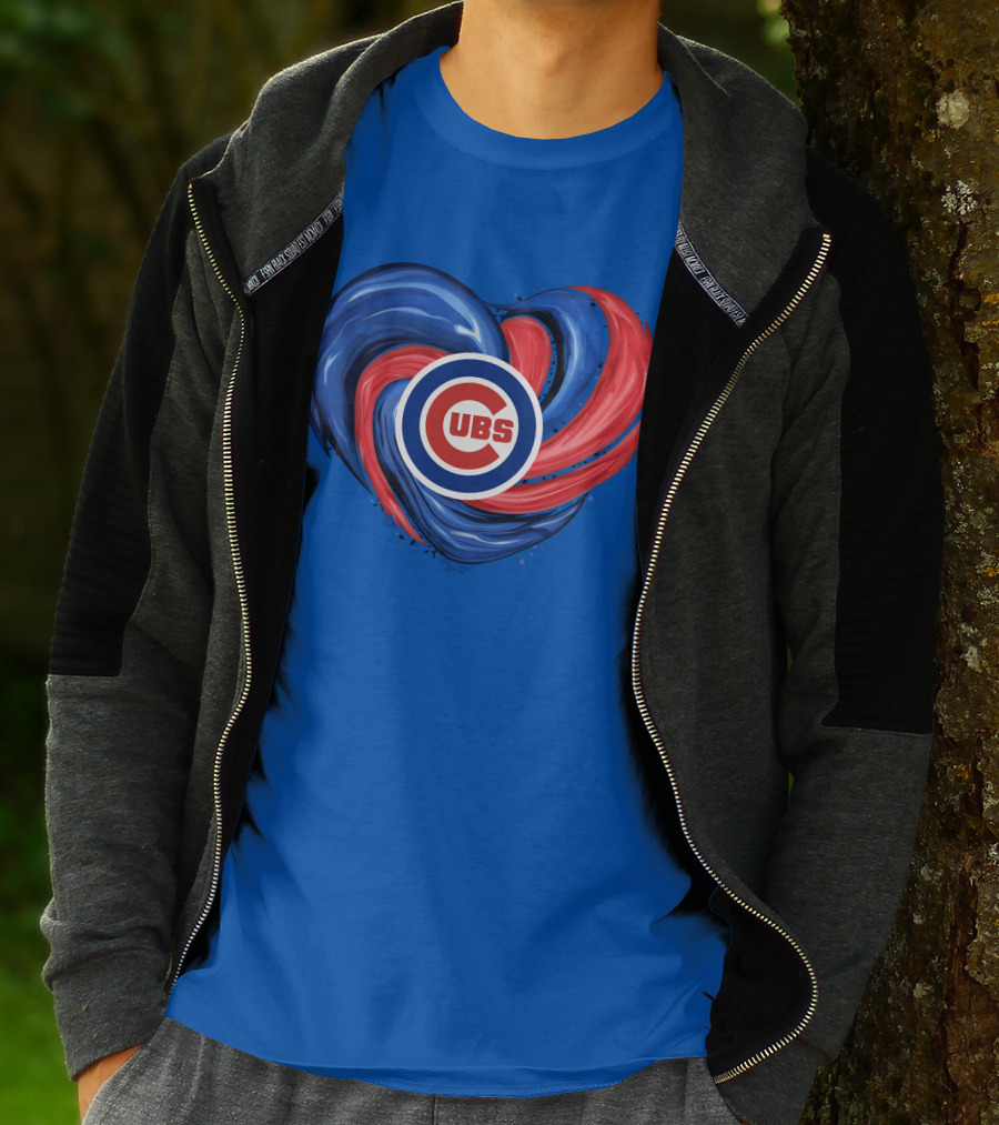 Cubs Heart Swirl Chicago Tornado T-Shirt