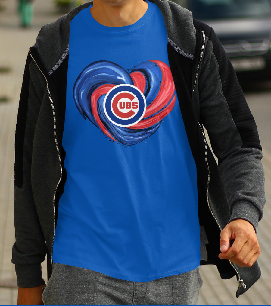Cubs Heart Swirl Chicago Tornado T-Shirt
