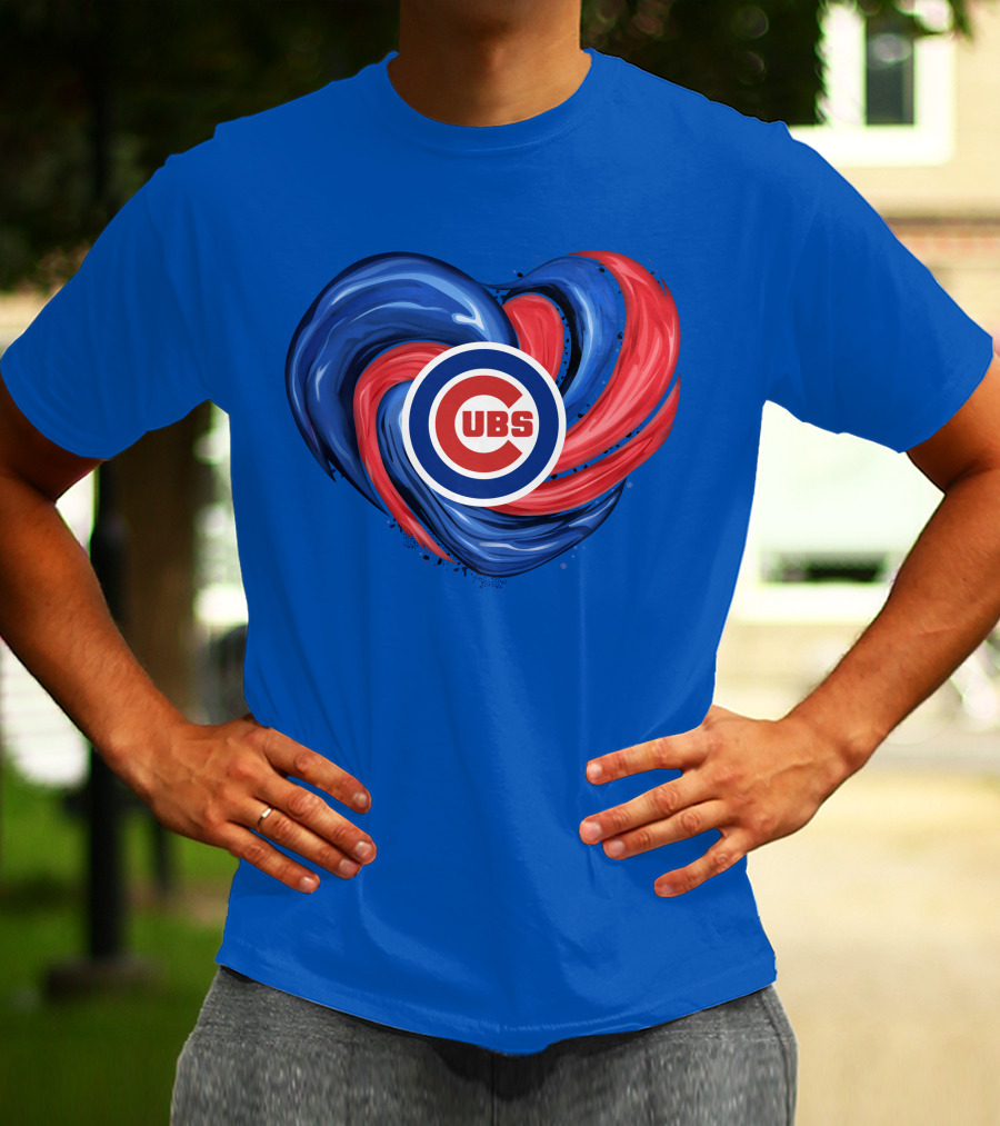 Cubs Heart Swirl Chicago Tornado T-Shirt