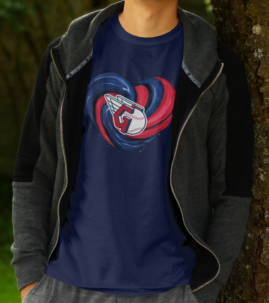 Cleveland Guardians Heart Tornado Baseball T-Shirt