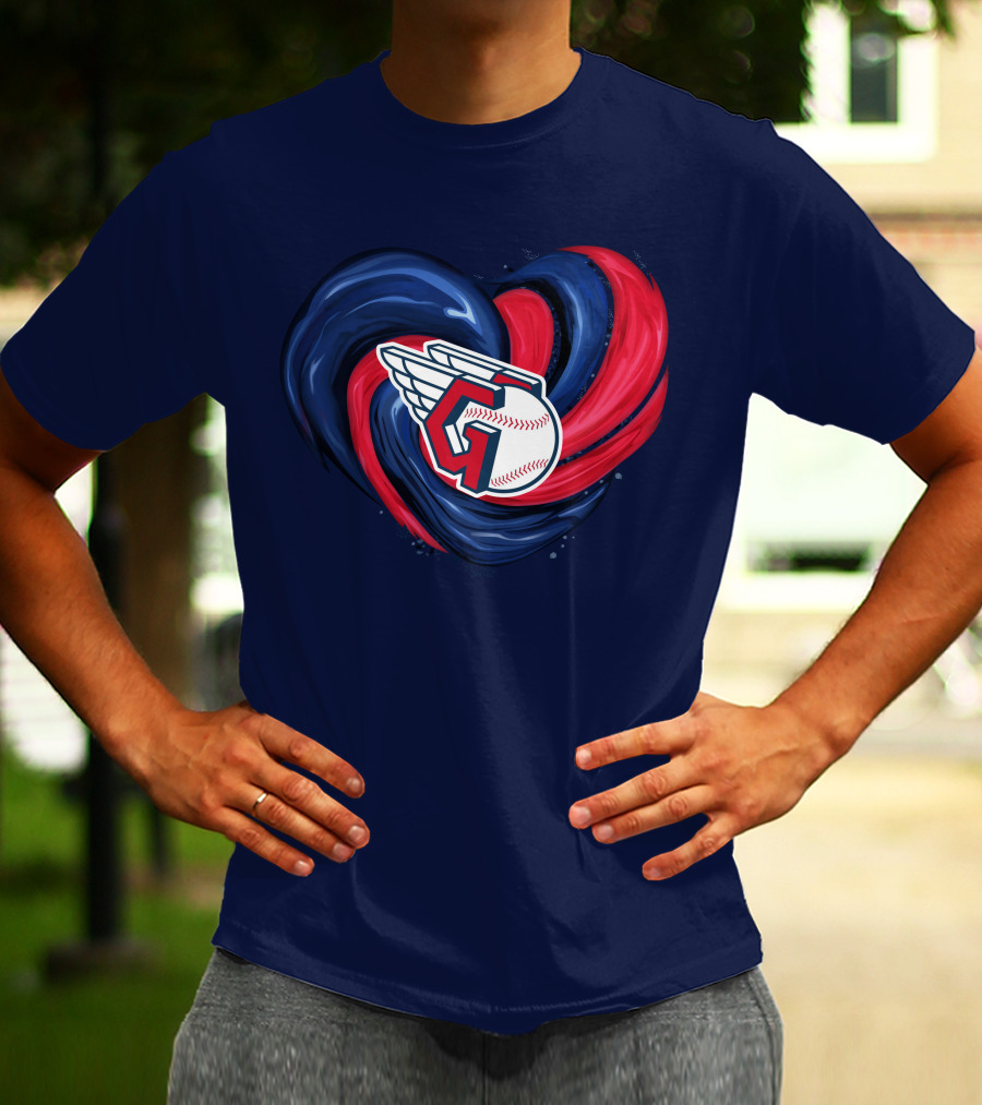 Cleveland Guardians Heart Tornado Baseball T-Shirt