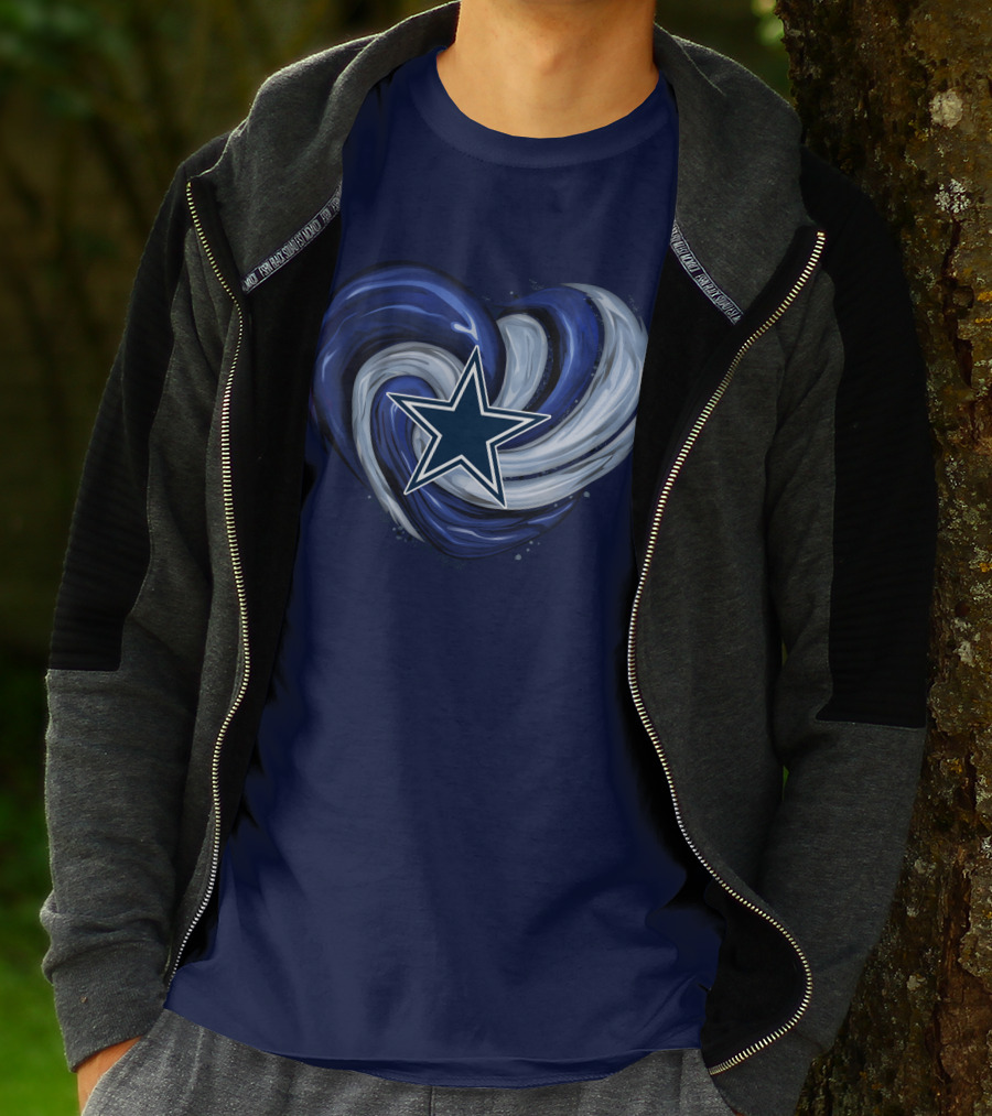 Dallas Cowboys Heart Swirl With Star T-Shirt