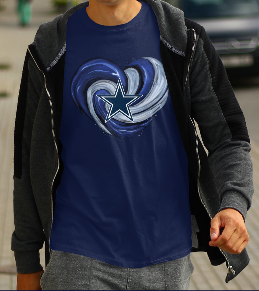 Dallas Cowboys Heart Swirl With Star T-Shirt