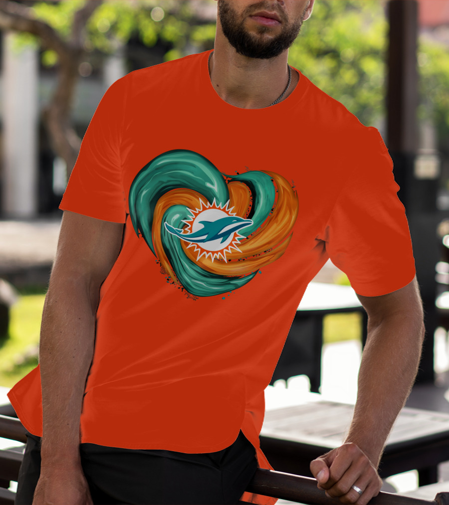 Miami Dolphins Heart Tornado Fan T-Shirt