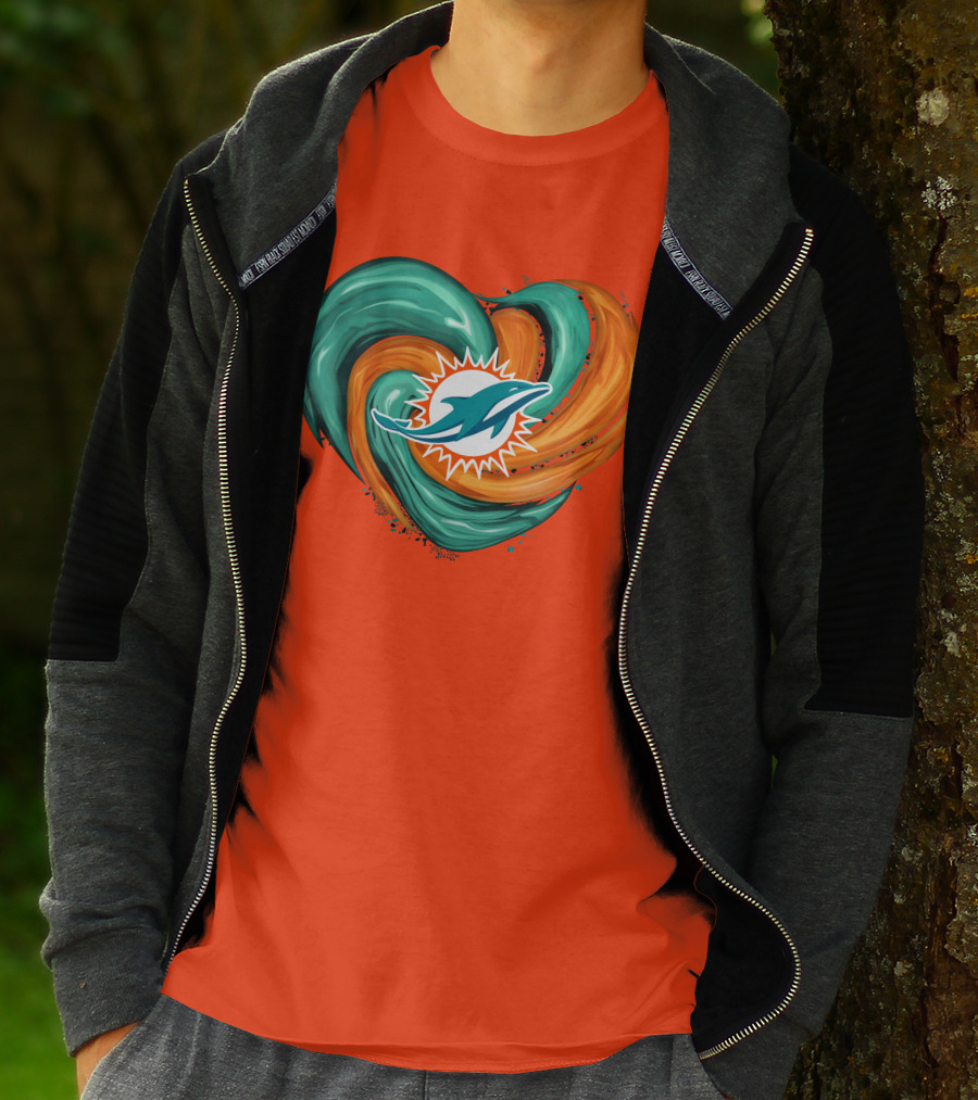 Miami Dolphins Heart Tornado Fan T-Shirt