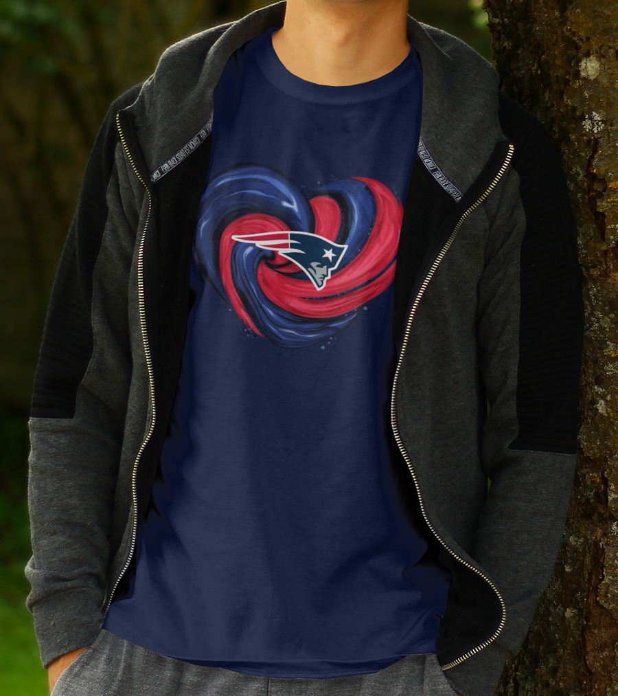 New England Patriots Heart Swirl T-Shirt