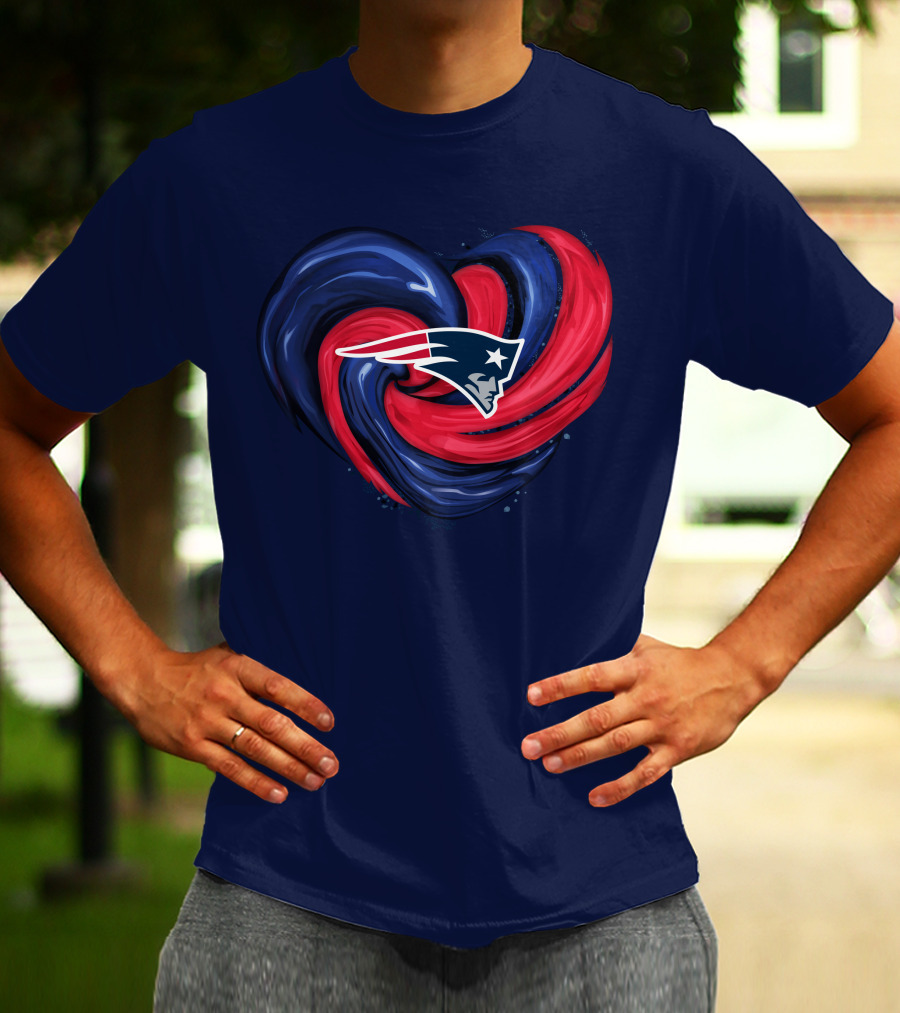 New England Patriots Heart Swirl T-Shirt