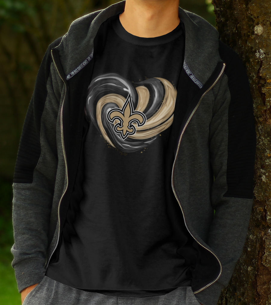 New Orleans Saints Fleur-de-Lis Tornado Heart T-Shirt