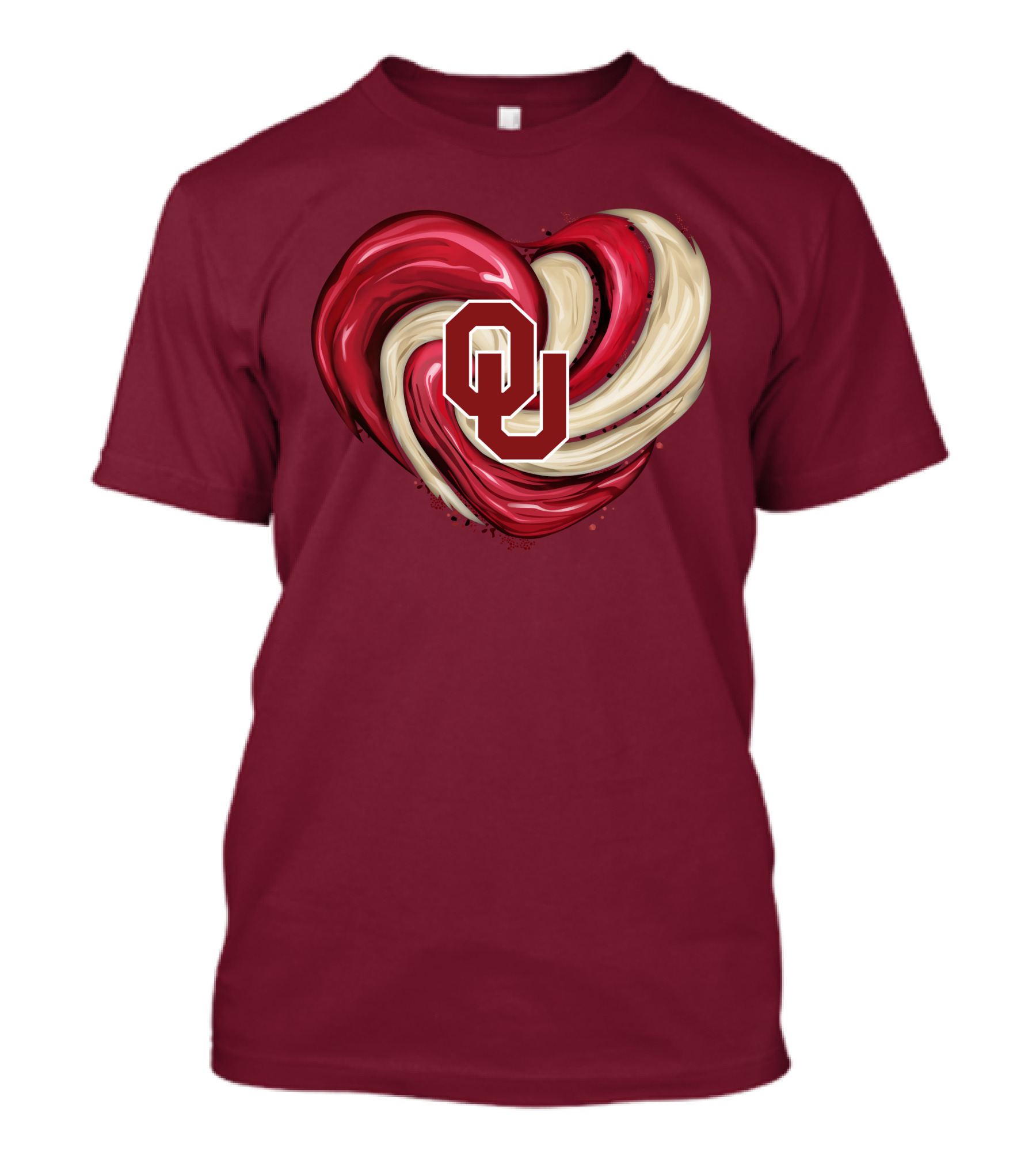 OU Red Gold Heart Tornado T-Shirt