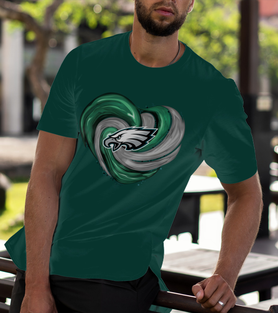 Philadelphia Eagles Heart Swirl T-Shirt