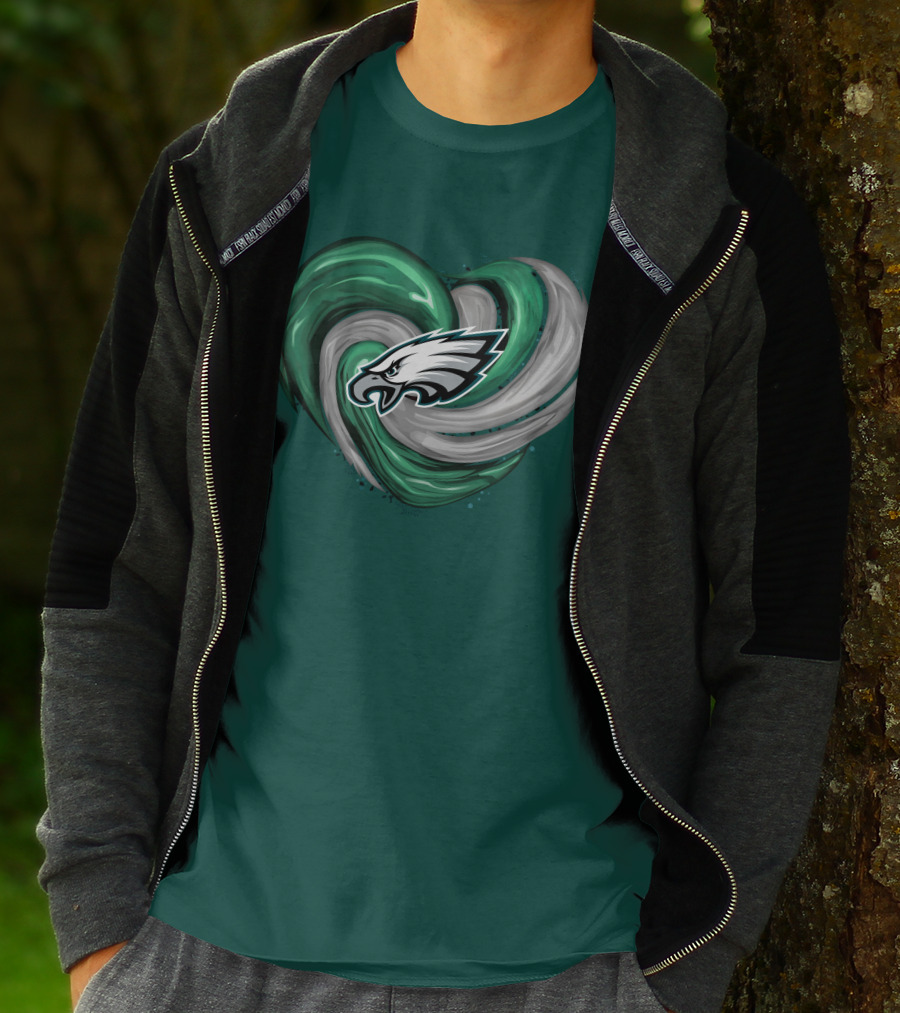 Philadelphia Eagles Heart Swirl T-Shirt