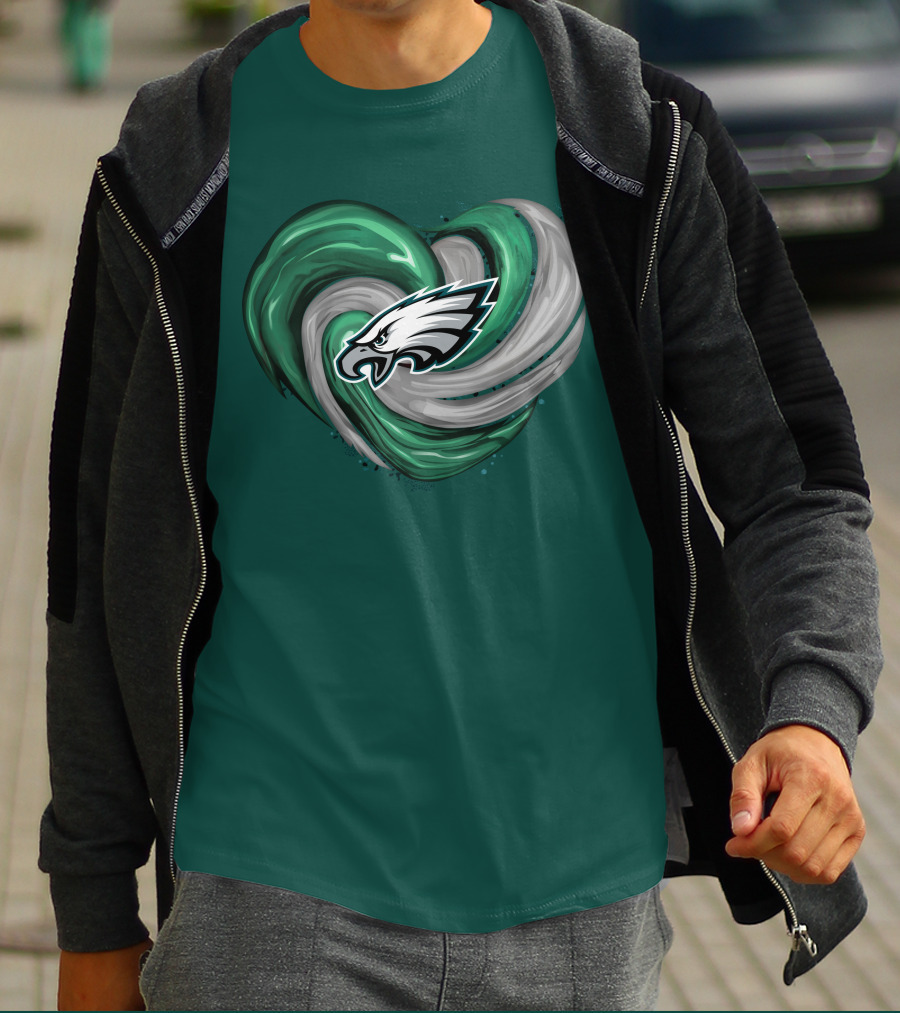 Philadelphia Eagles Heart Swirl T-Shirt