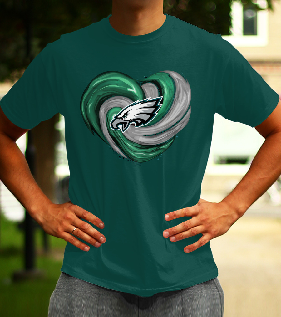 Philadelphia Eagles Heart Swirl T-Shirt