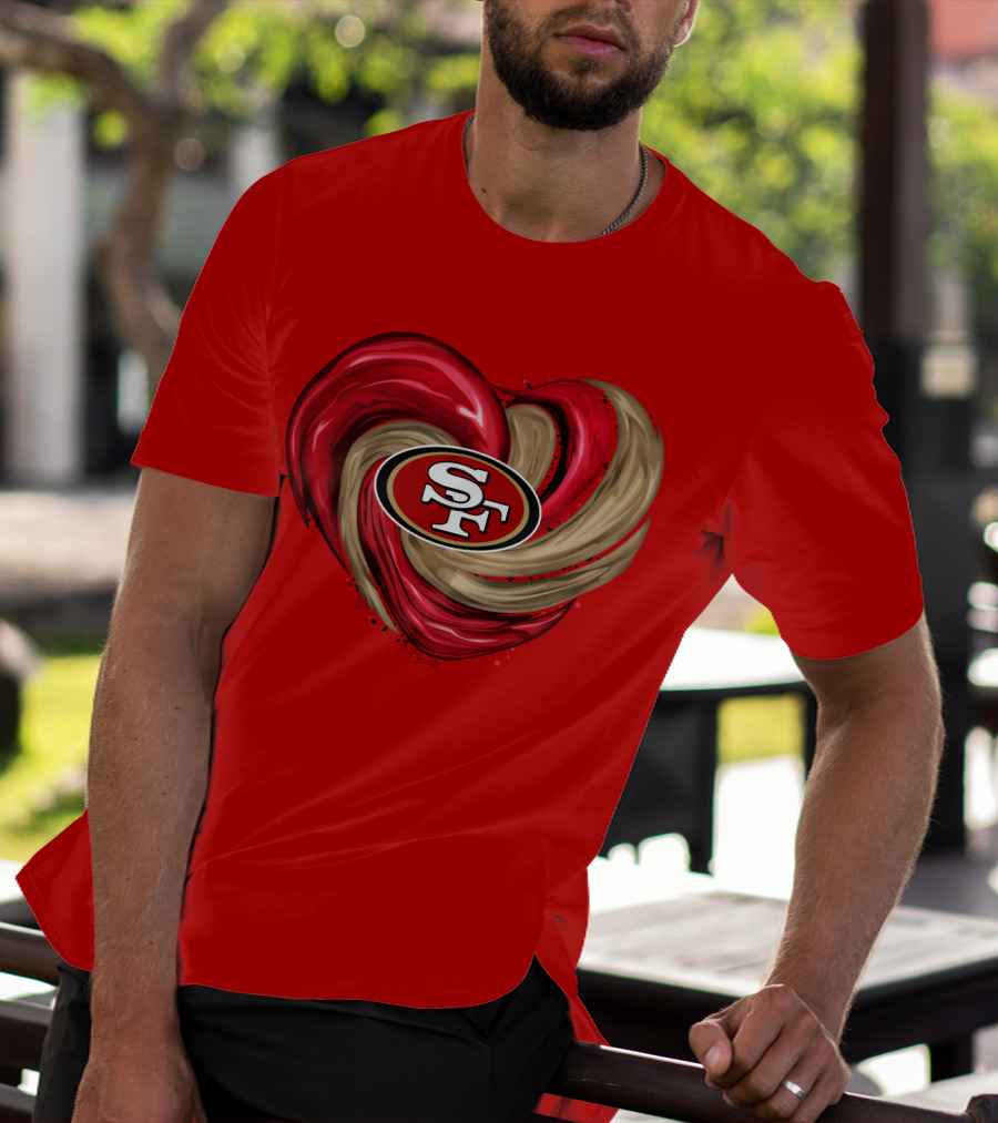 San Francisco 49ers Heart SF Logo Tornado T-Shirt