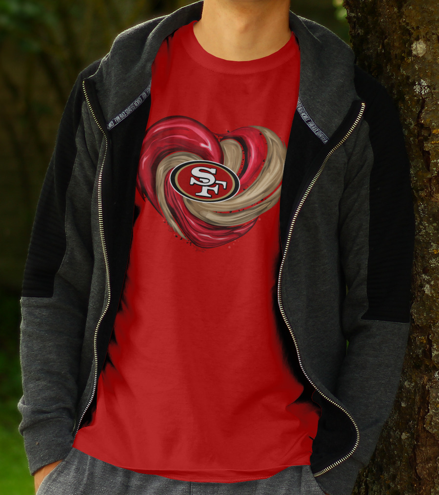 San Francisco 49ers Heart SF Logo Tornado T-Shirt