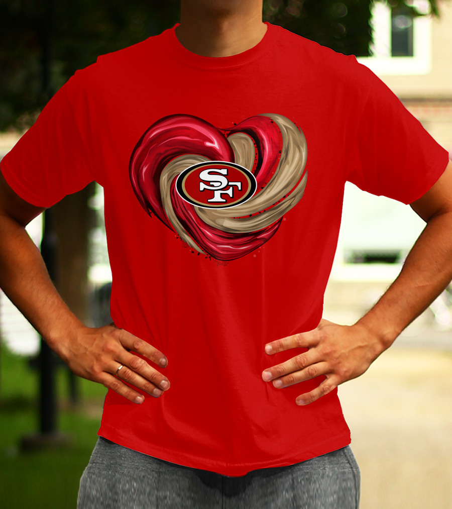 San Francisco 49ers Heart SF Logo Tornado T-Shirt