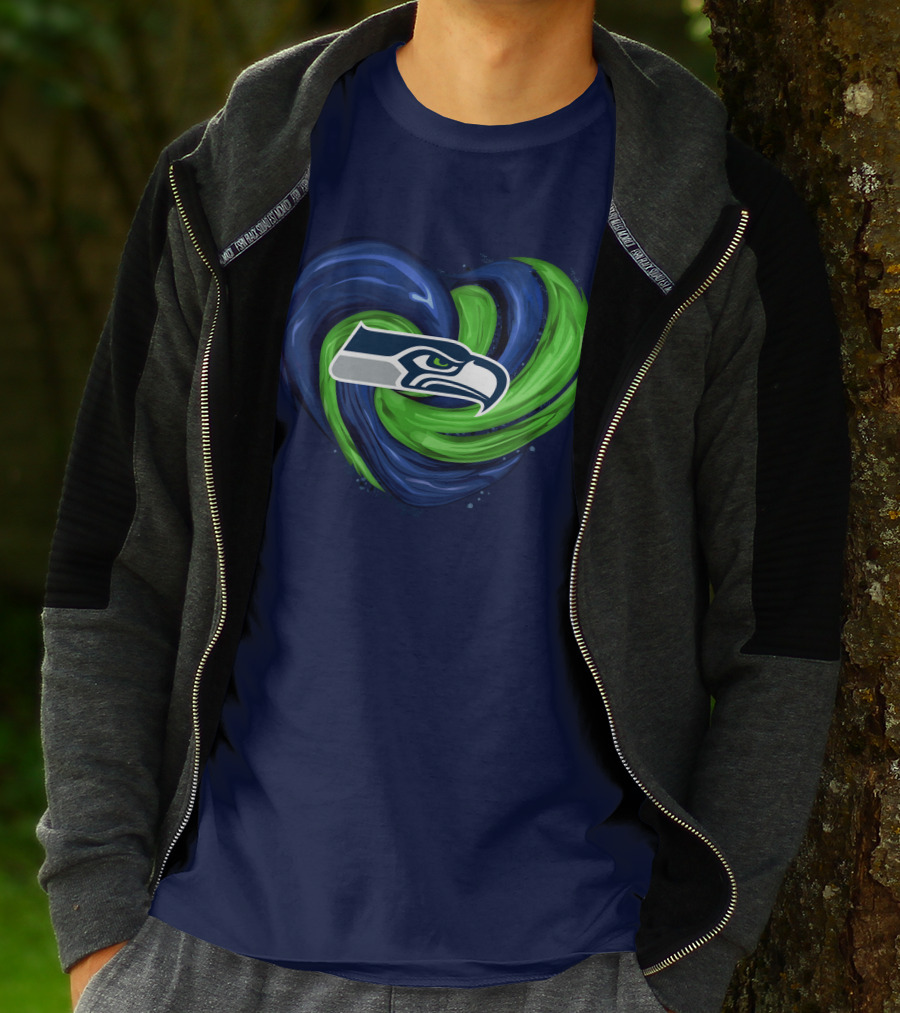 Seattle Seahawks Heart Logo Tornado T-Shirt