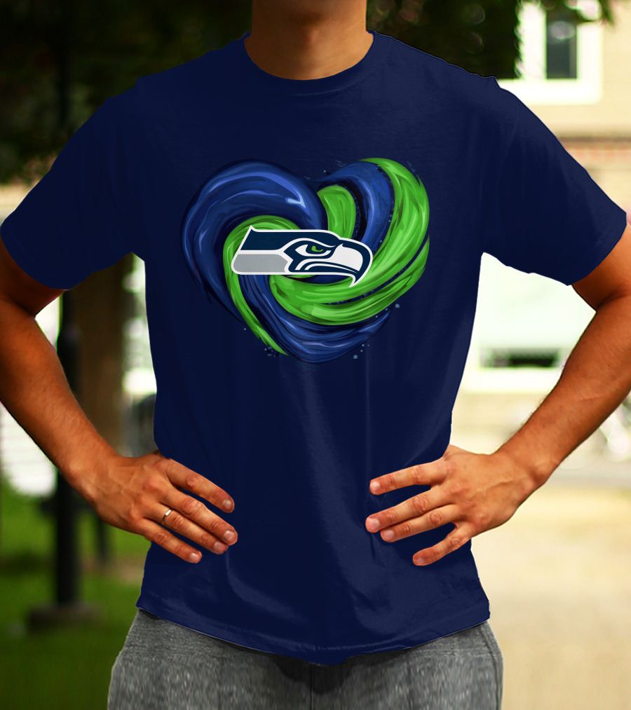 Seattle Seahawks Heart Logo Tornado T-Shirt