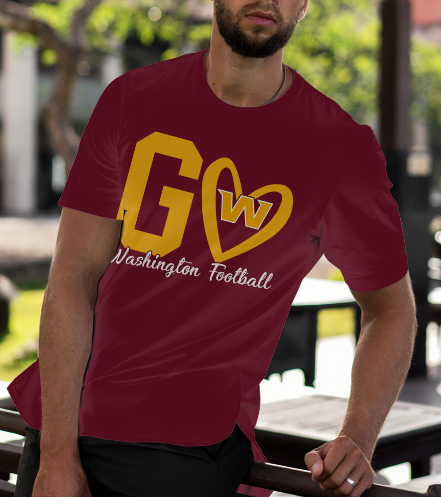 Go W Washington Football Team Heart T-Shirt