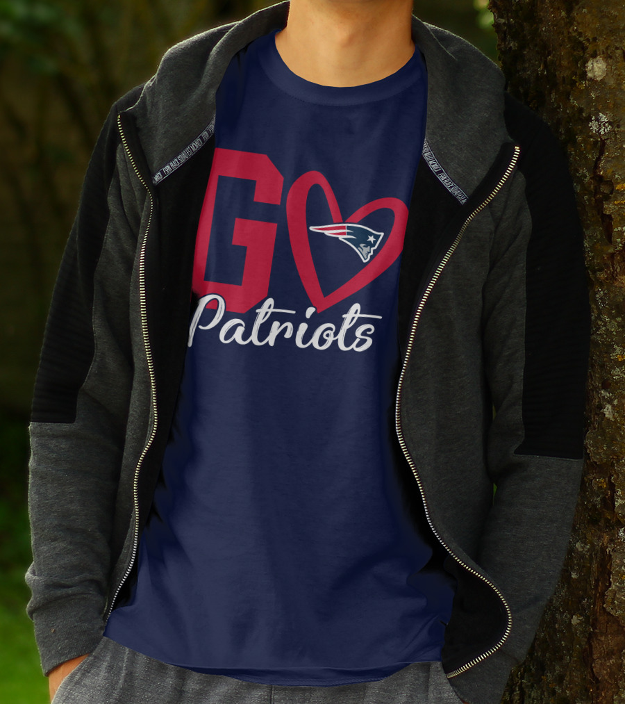 Go Patriots New England Patriots Logo Heart T-Shirt